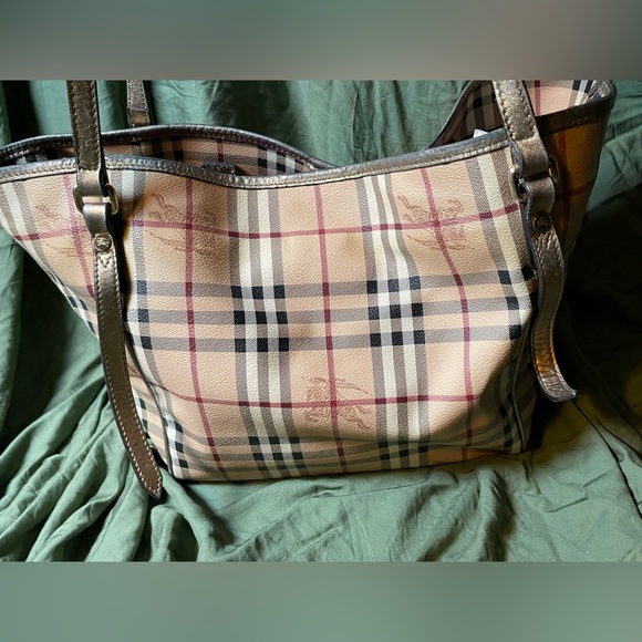 Burberry Handbags - Burberry Tan and Black Plaid Tote Bag